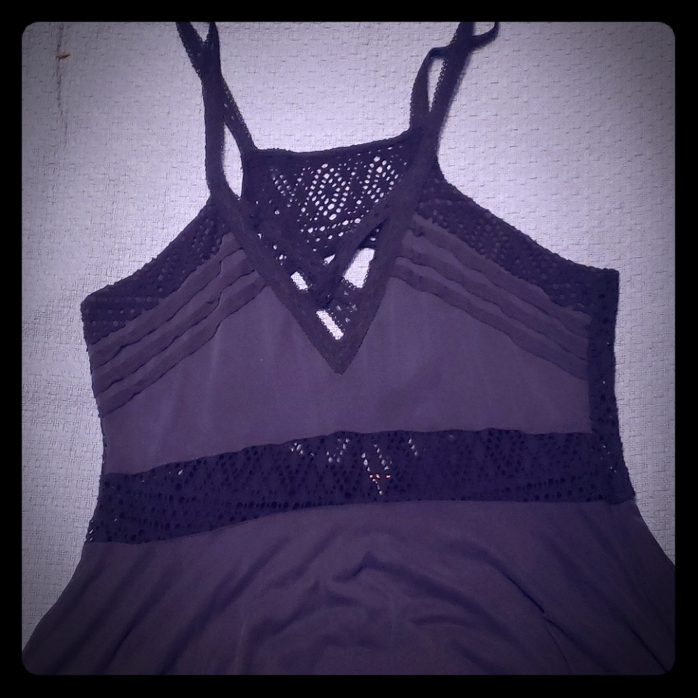 Rare!! Blue Grey High Low Crochet Dress Never worn